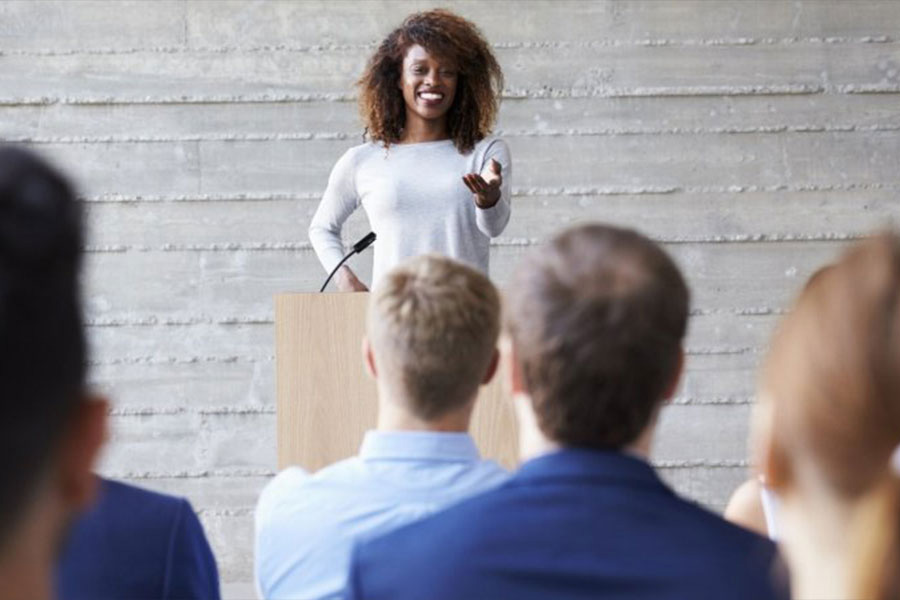 Feature image for Inc article Public Speaking Be Direct